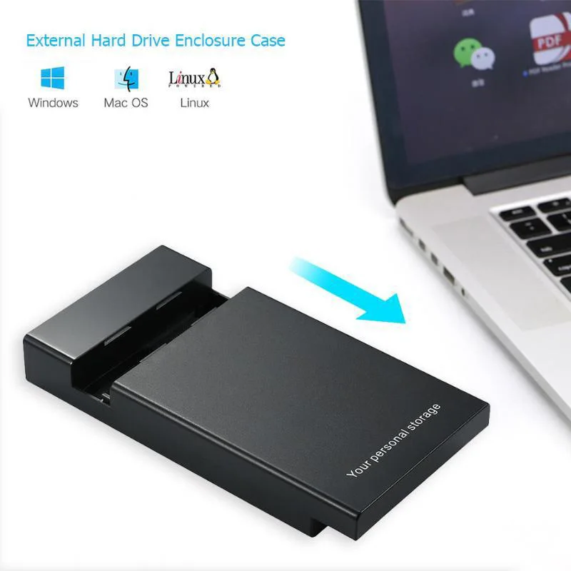 Carcasa de disco duro externo USB 3,5 a SATA III HD 3,0 3,5, caja de disco duro para ordenador de escritorio, PC, CA, CC, 2,5 pulgadas