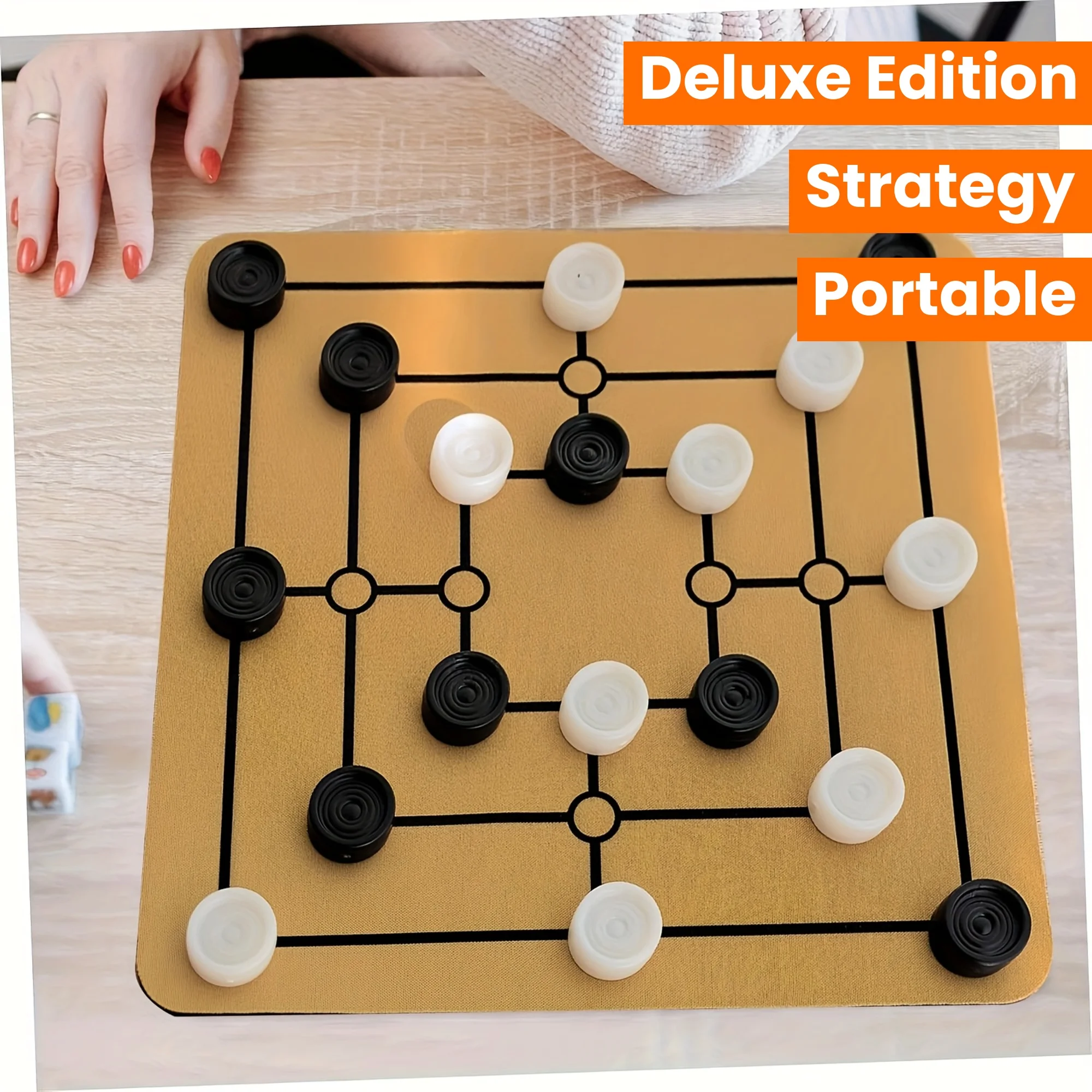 1pc Nine Mens Morris Board Game drink game Christmas game gift - Family Fun Logic Checkers for Picnics view 6