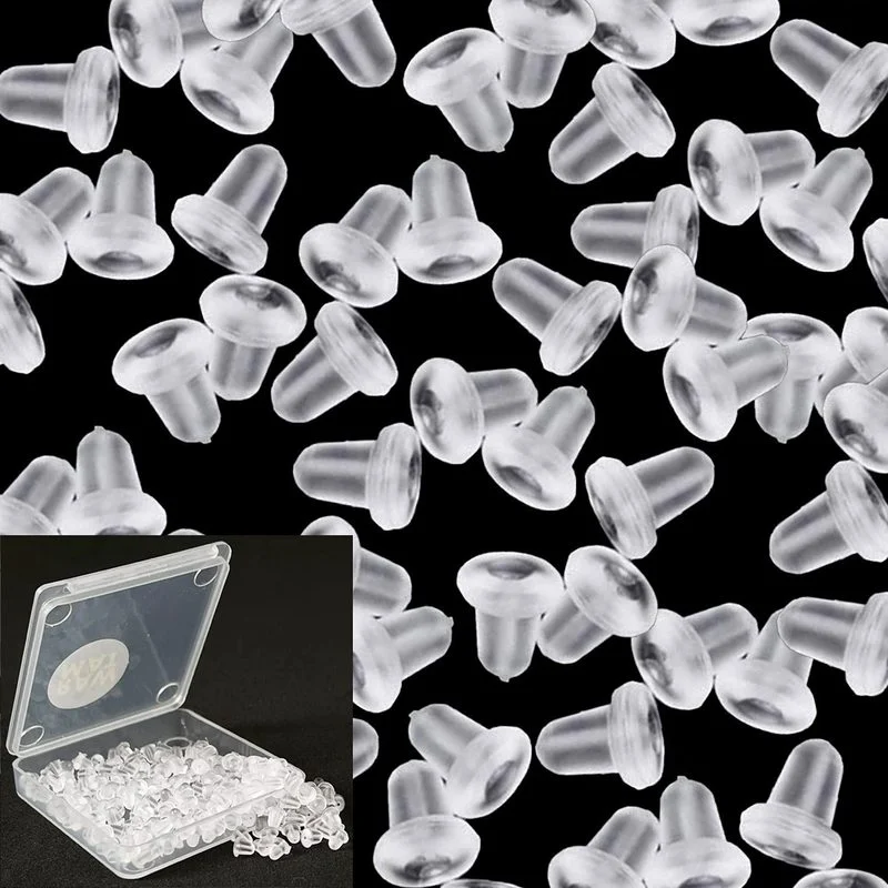 500pc/lot 4MM Soft Silicone Rubber Earring Back Stoppers for Stud Earrings DIY Jewelry Making Earring Findings Accessories