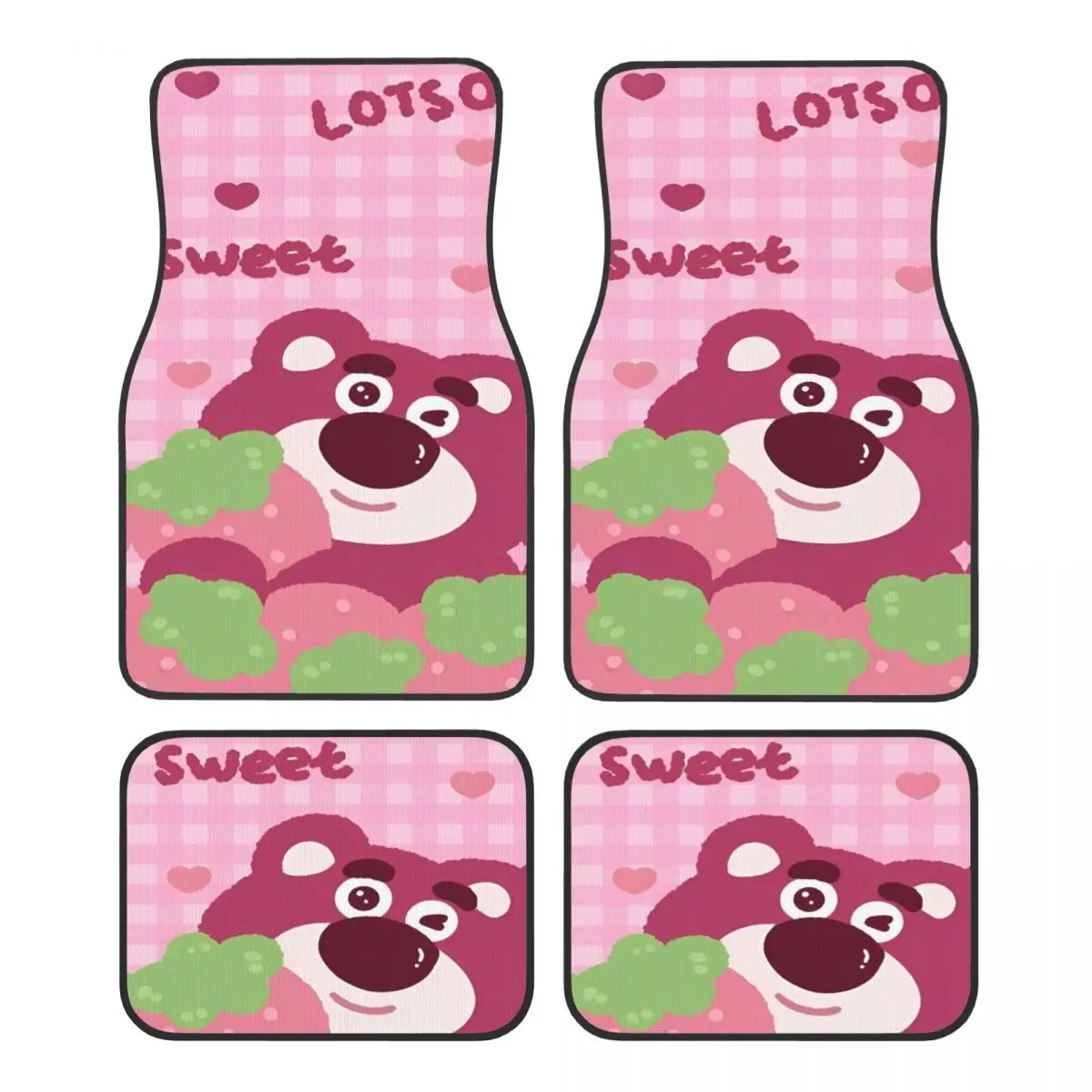 

Автомобильные коврики Lotso Pink Bear, полный комплект, противоскользящий универсальный автомобильный напольный коврик, подходящий для средних грузовиков