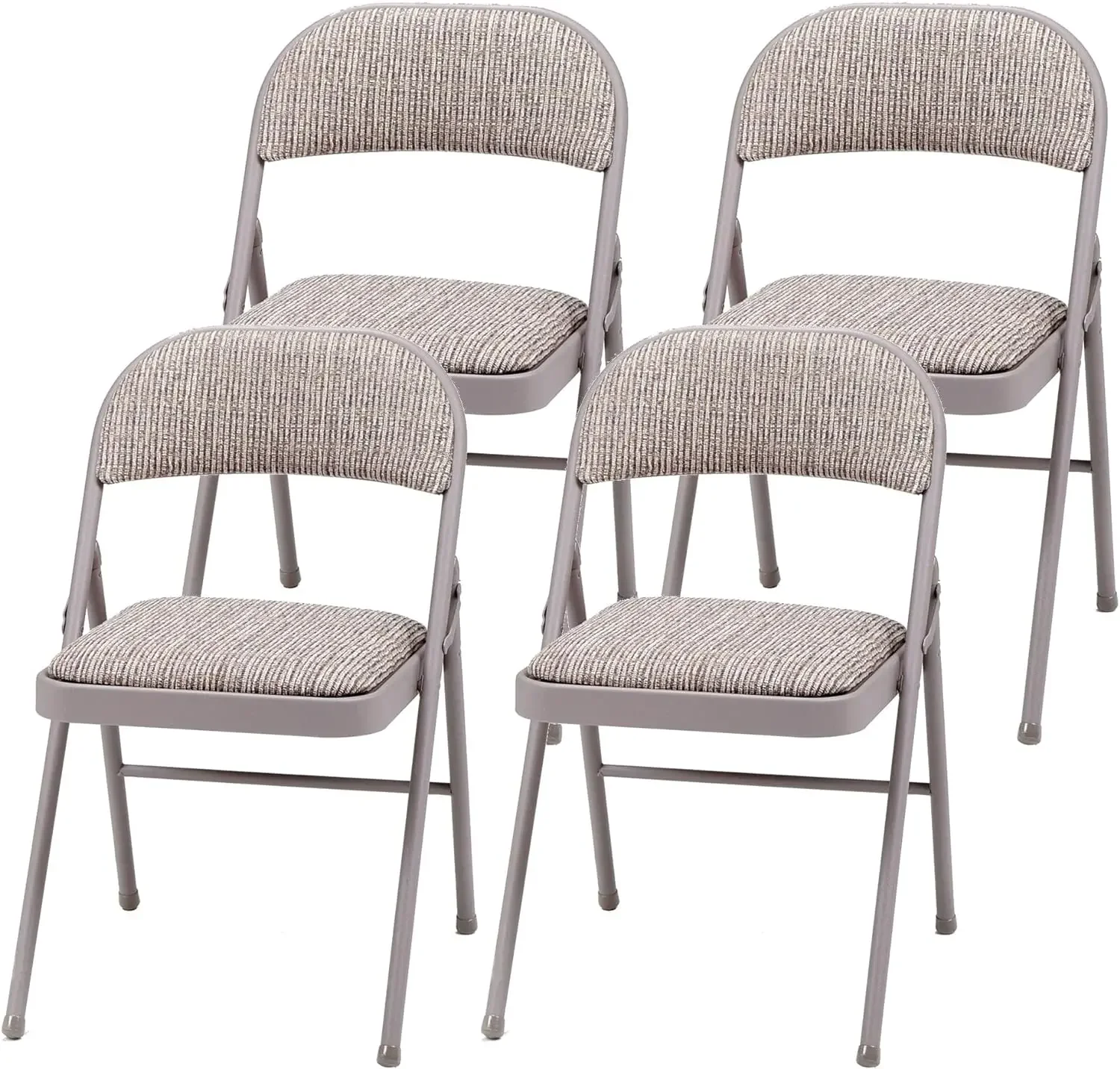 Ensemble de chaises pliantes rembourrées en tissu métallique, confort soudain, chaises de salle à manger de luxe, idéales pour les occasions spéciales à l'intérieur ou les événements en plein air