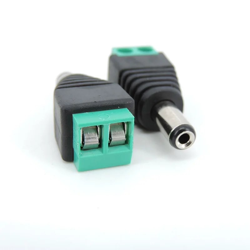 Conector de CC macho y hembra de 10 piezas, adaptador de enchufe de 2,1x5,5mm, 5,5x2,1mm, para tira de luces led 3528/5050/5730