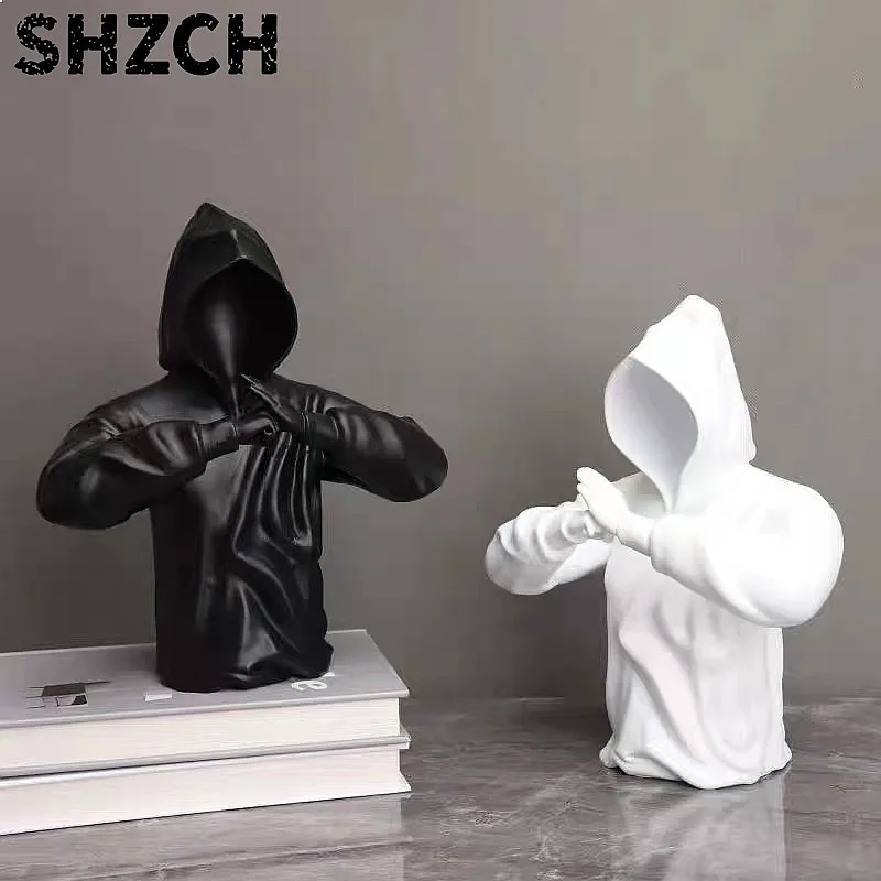 Abstract Characters Sculptures Nordic Home Decor Faceless Man Sweater Statue Miniature