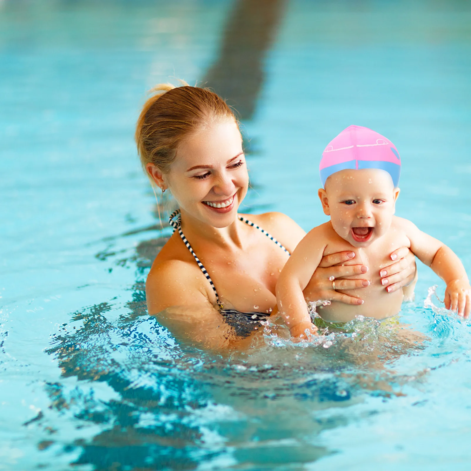 

Детская силиконовая шапочка для плавания с мультяшным узором, легкая гибкая шапочка для плавания с удлиненными полями на лбу, шапочки для плавания для малышей