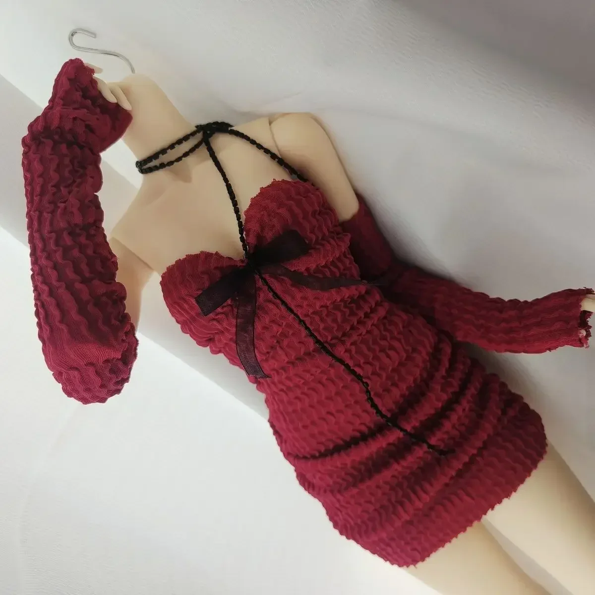 (Customized) 45/60cm Doll's Clothes Wine Red Strapless Skirt with Elasticity for 1/3 1/4 Bjd Doll Toys Dress Up Doll Accessories