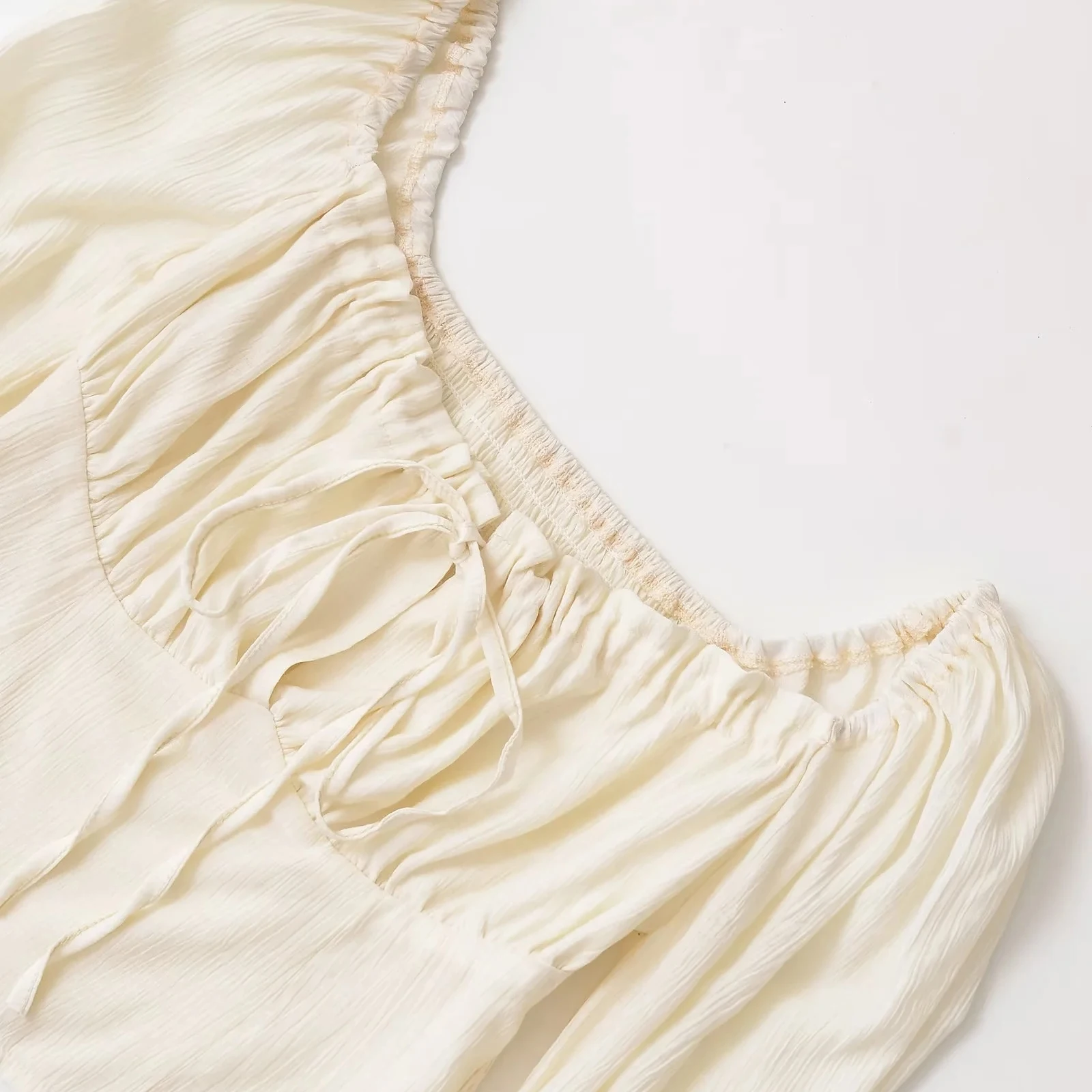 Schlankheitseffekt Pure Desire ort irt Quadratischer Kragen Bubble Sve Design Frühling Sommer Neu Sle Street Sle Long Sve S...