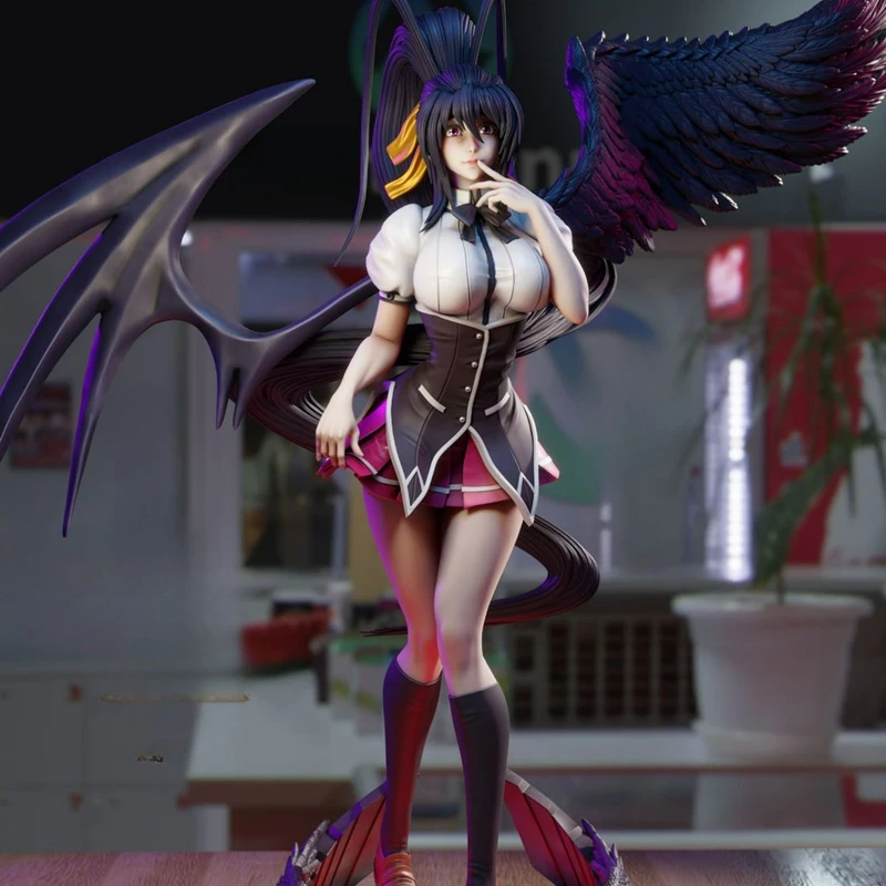 3 Styles Game Character Akeno Himejima 3D Print Model Unassembled Unpainted Custom Jigsaw Puzzle NSFW GK Figure Kit T_0184