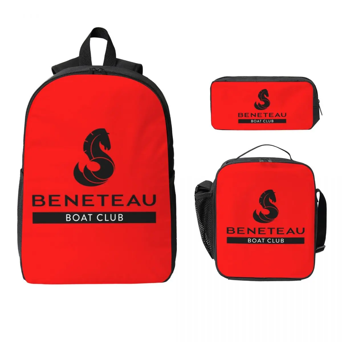 

Beneteau Boats Backpack Student Boys Girls BookBag School Bag Laptop Shoulder Bags 3ps Insulated Lunch Bag Pencil Case