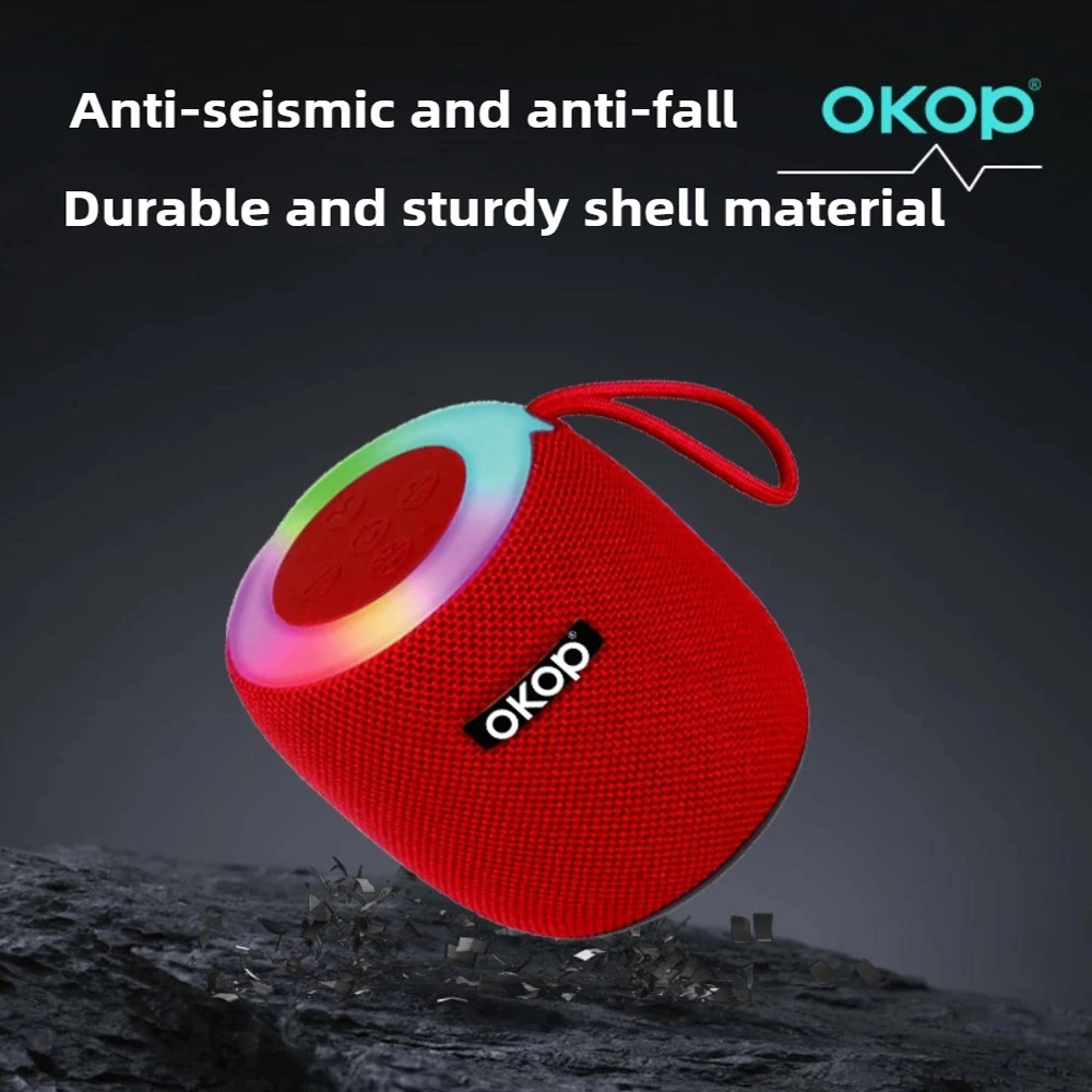 ลำโพงบลูทูธ OKOP ขนาดเล็ก, ซับวูฟเฟอร์พกพา, ลำโพง AI สำหรับใช้ในบ้านและนอกบ้าน แบตเตอรี่ใช้งานได้นาน, ลำโพงคุณภาพเสียงสูง