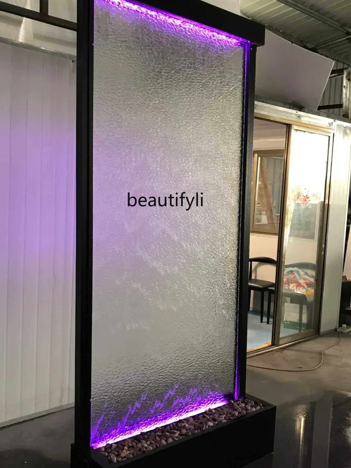 

11841Glass Water Curtain Wall Fountain Indoor Partition Screens Modern Water System Decoration