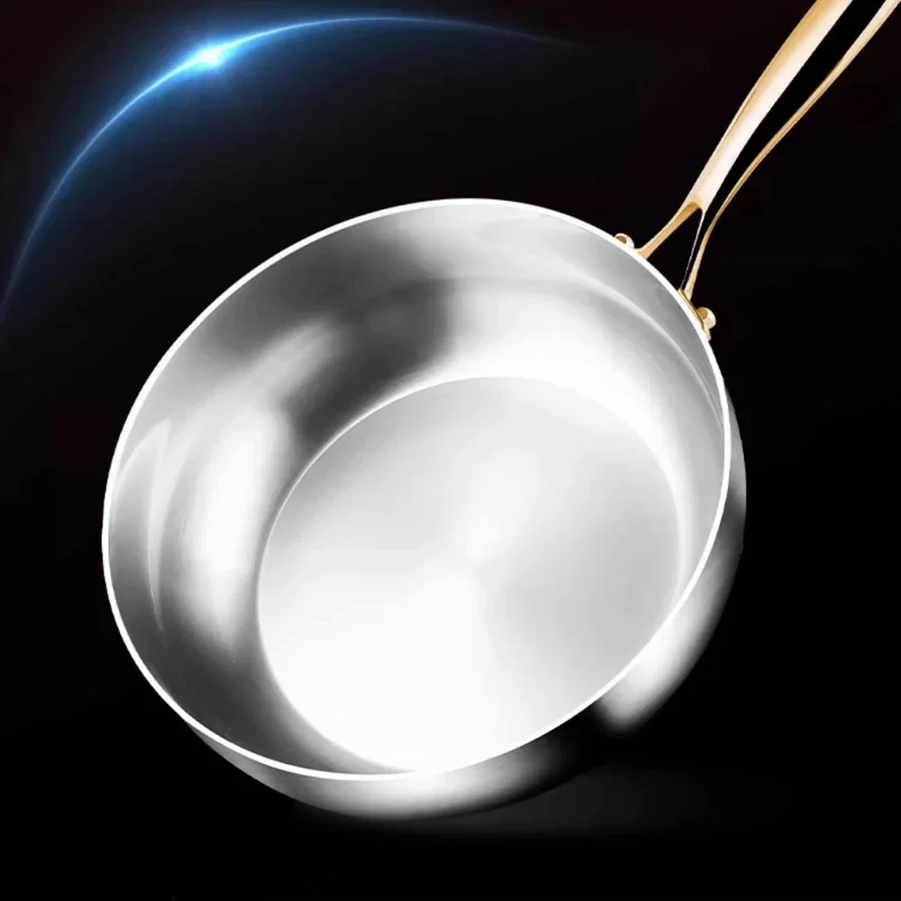 Sartén Wok de acero inoxidable 316, sartén antiadherente para cocinar carne frita, estufa de Gas, olla de inducción, utensilios