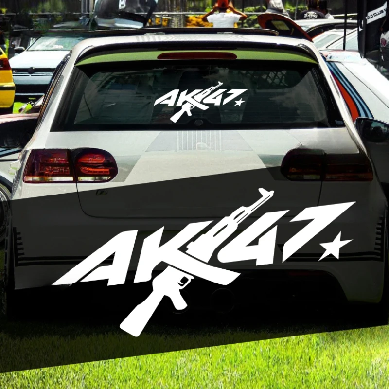 1PC AK47 Car Stickers Waterproof for Body Window Trunk Cover Scratches Durable Vinyl Decals Sunscreen Decor Vehicle Accessories