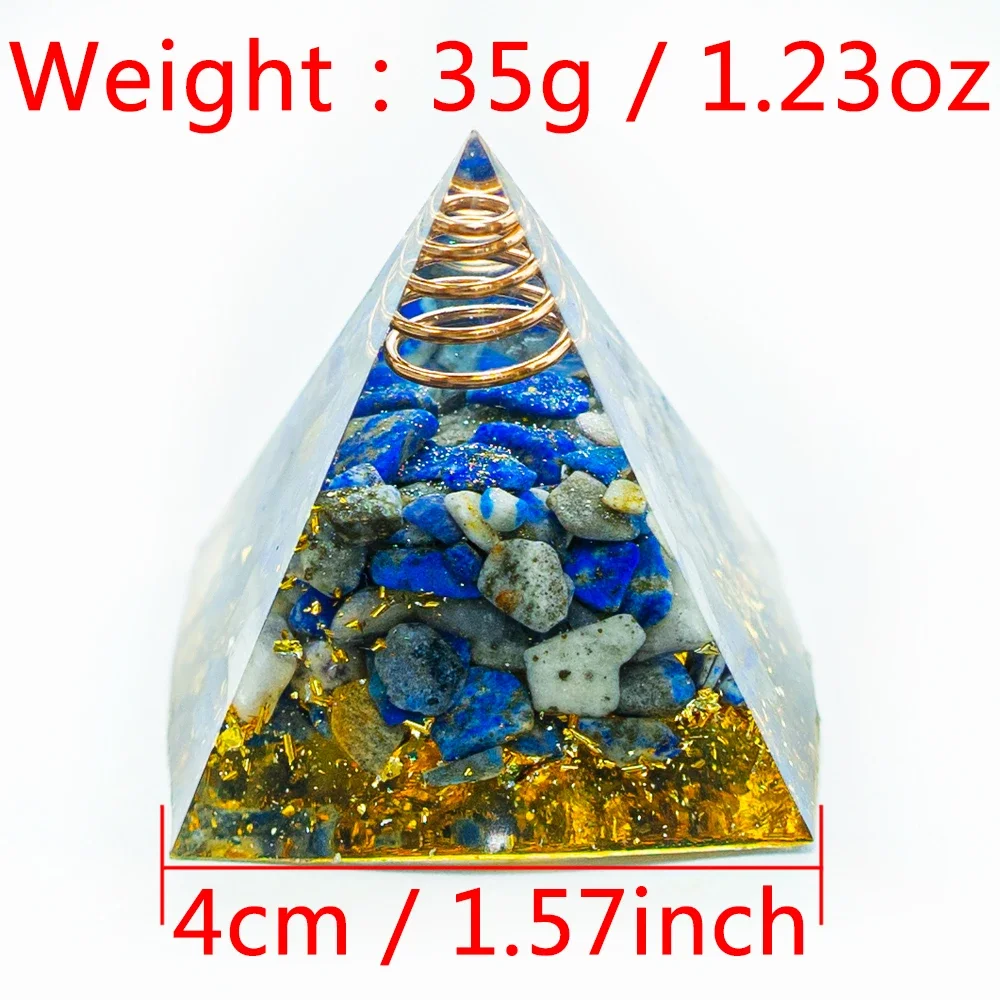 1.57inch Natural Crystal Pyramid Energy Quartz Amethyst Reiki Healing Crystal Chakra Resin Pyramid Meditation Tool Home Decor