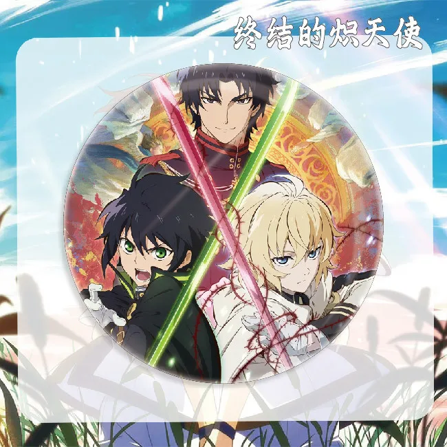 Seraph end Yuichiro Hyakuya Shinoa Hiiragi 58MM ROUND BADGE ICONS