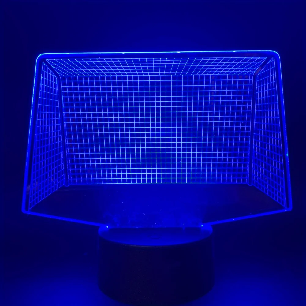 Creative 3D Night Light Football Soccer Net Atmosphere Desk Lamp with Remote Control，Bedroom, Office Decoration, Christmas Gift