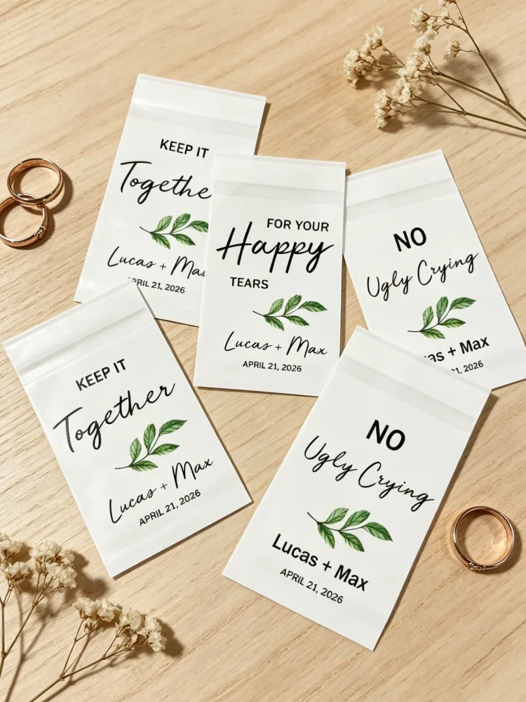 

Personalized Name Wedding Tissue Packets Bridal Shower Guest Favors Confetti Pack Wedding Party Decor Supplies