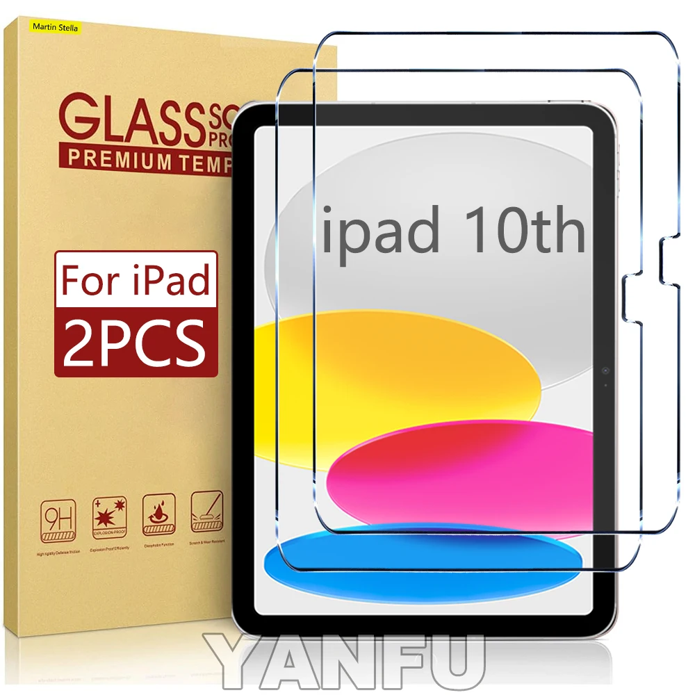 2 Pack Screen Protector for iPad 10th Generation Ultra Clear Tempered Glass for iPad 10 2022 Accessories 10.9 Inch 9H Film
