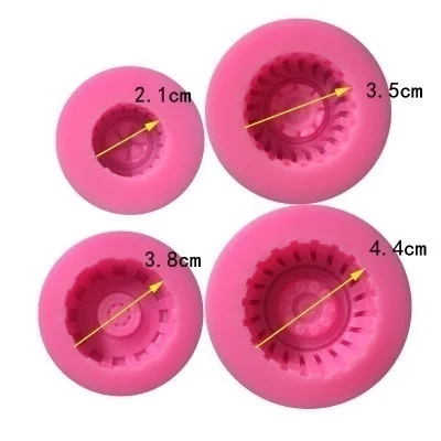 4PCS/Set Silicone Cake Mold Tires Wheel Pattern DIY Bakeware Fondant Muffin Chocolate Moulds Cupcake Molds Cake Tools Baking