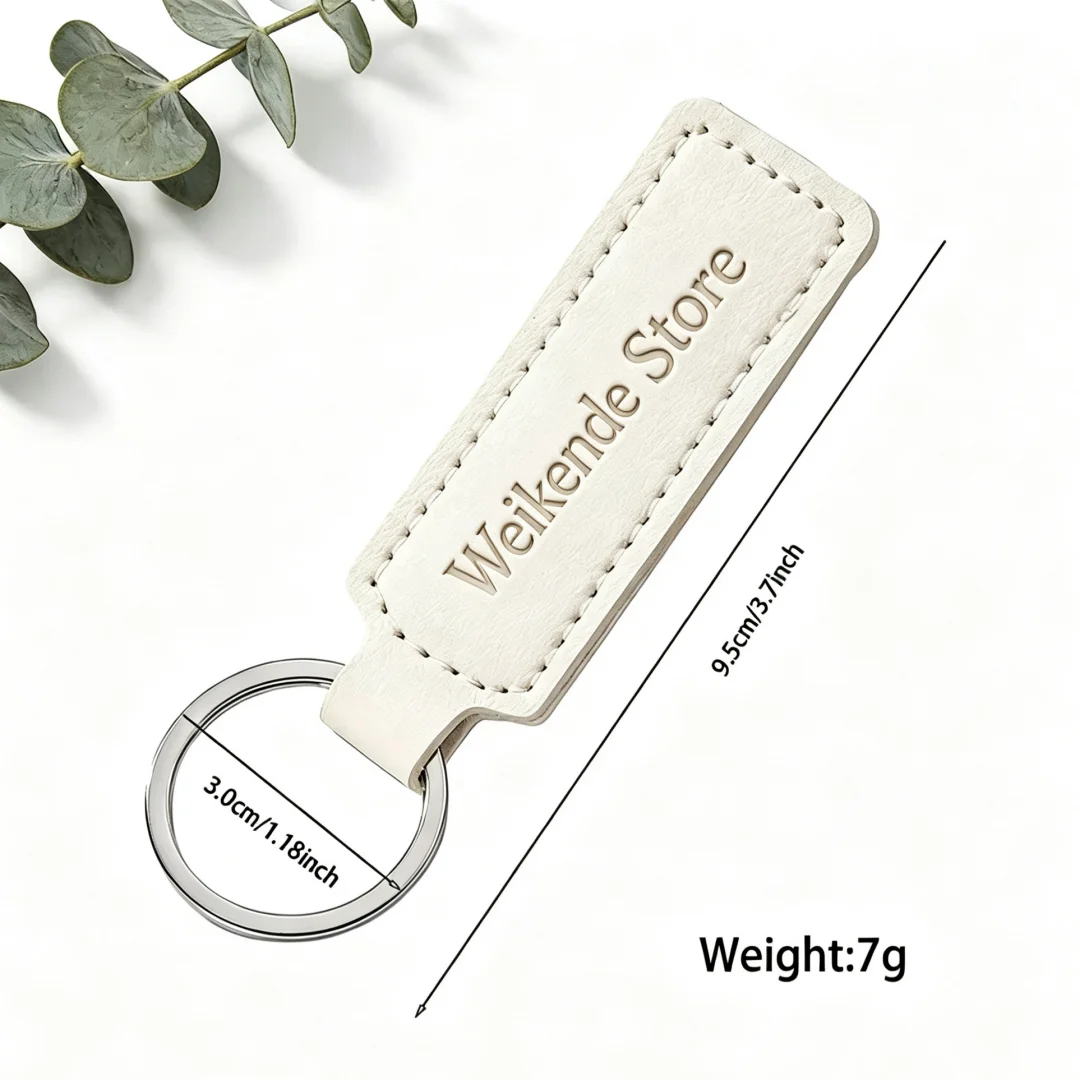 20/50/100Pcs Custom Logo PU‑Leather Key-chains 9.5×3cm Key-rings for Hotel Numbers Classroom Tags Jewelry Bag Accessories &Gifts