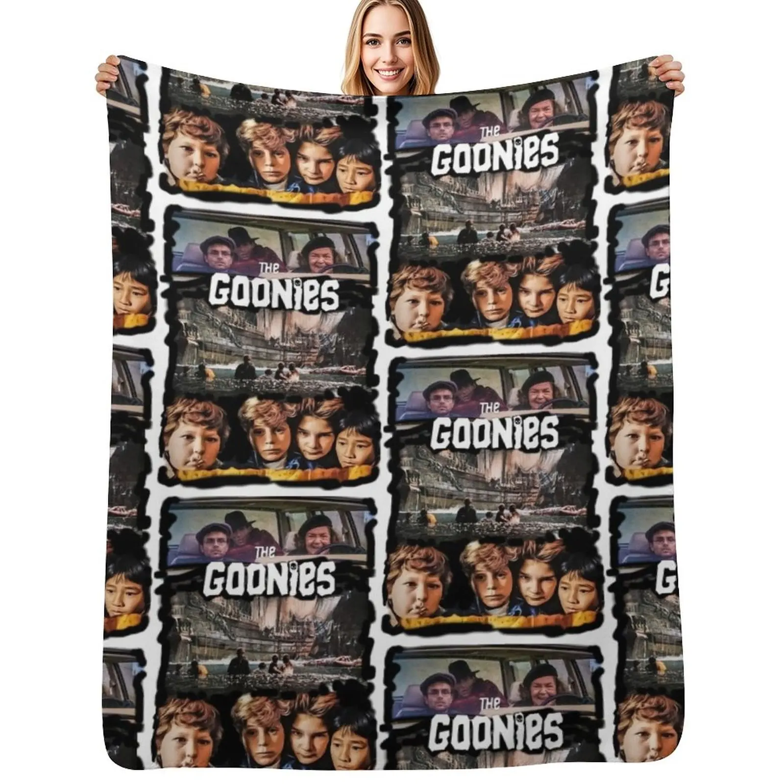 

the goonies print art Throw Blanket Luxury Soft Plaid anime For Baby Blankets