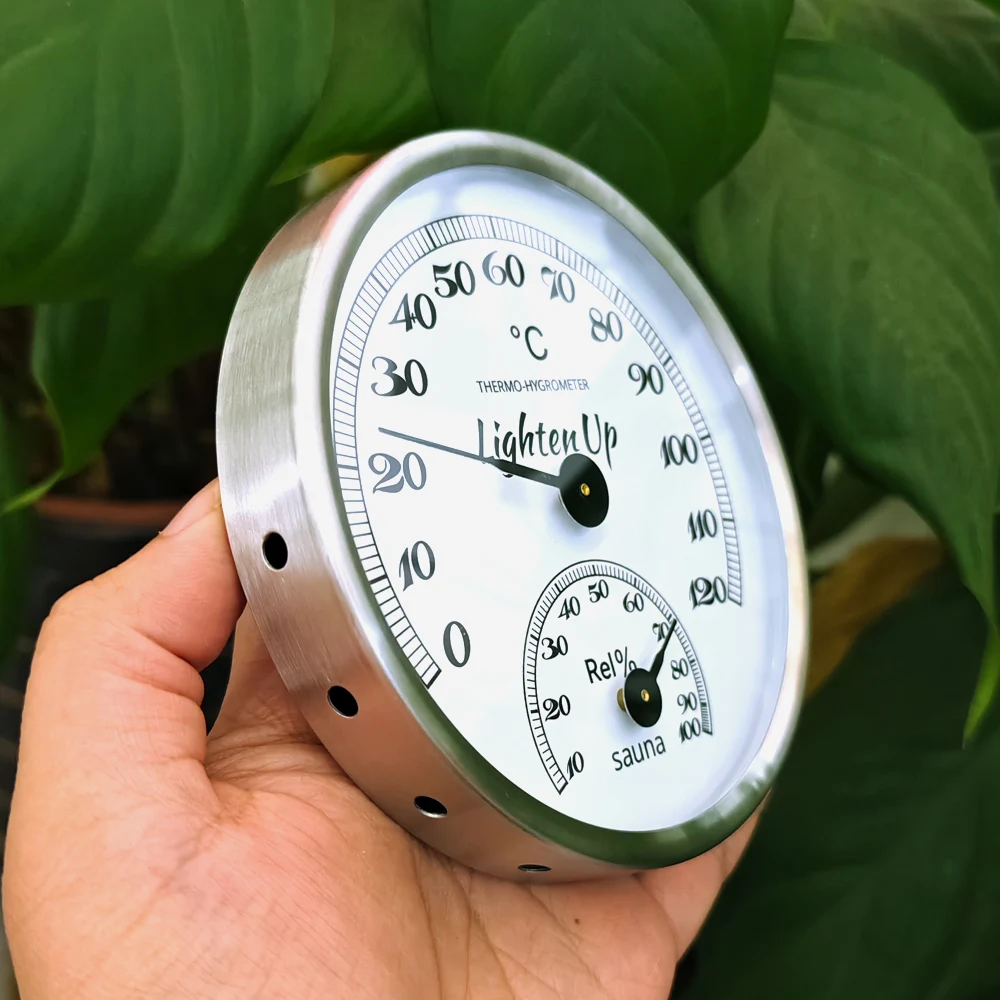 10 pcs Temperature-Humidity-Meter Room-Accessories Sauna Steam Wood 2-In-1 Metal Casing