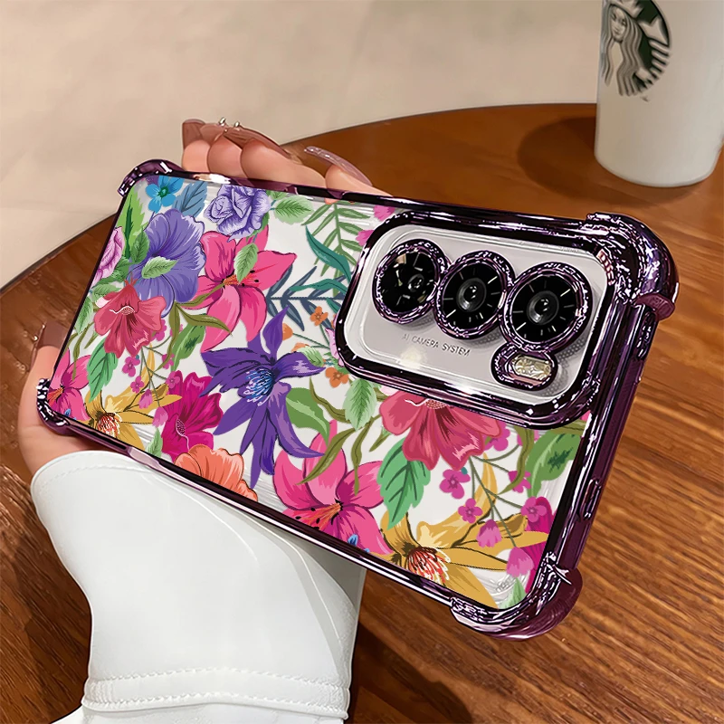 Coque de téléphone à imprimé floral, étui Transparent résistant aux chocs pour Infinix Smart 5 6 8 Pro 20 10 Plus 7 HD, placage en Silicone