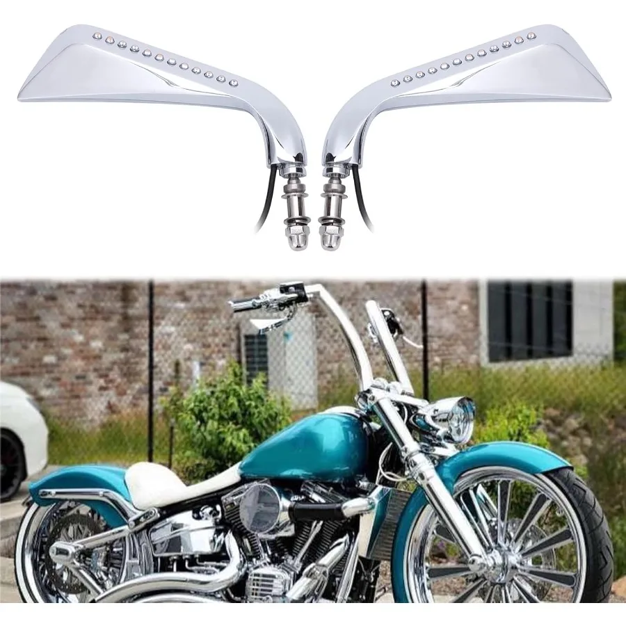 

8mm Black Motorcycle Handlebar Rear View Side Mirrors for Road King Sportster Street Glide Electra Dyna Softail Ultra Vrod Crui