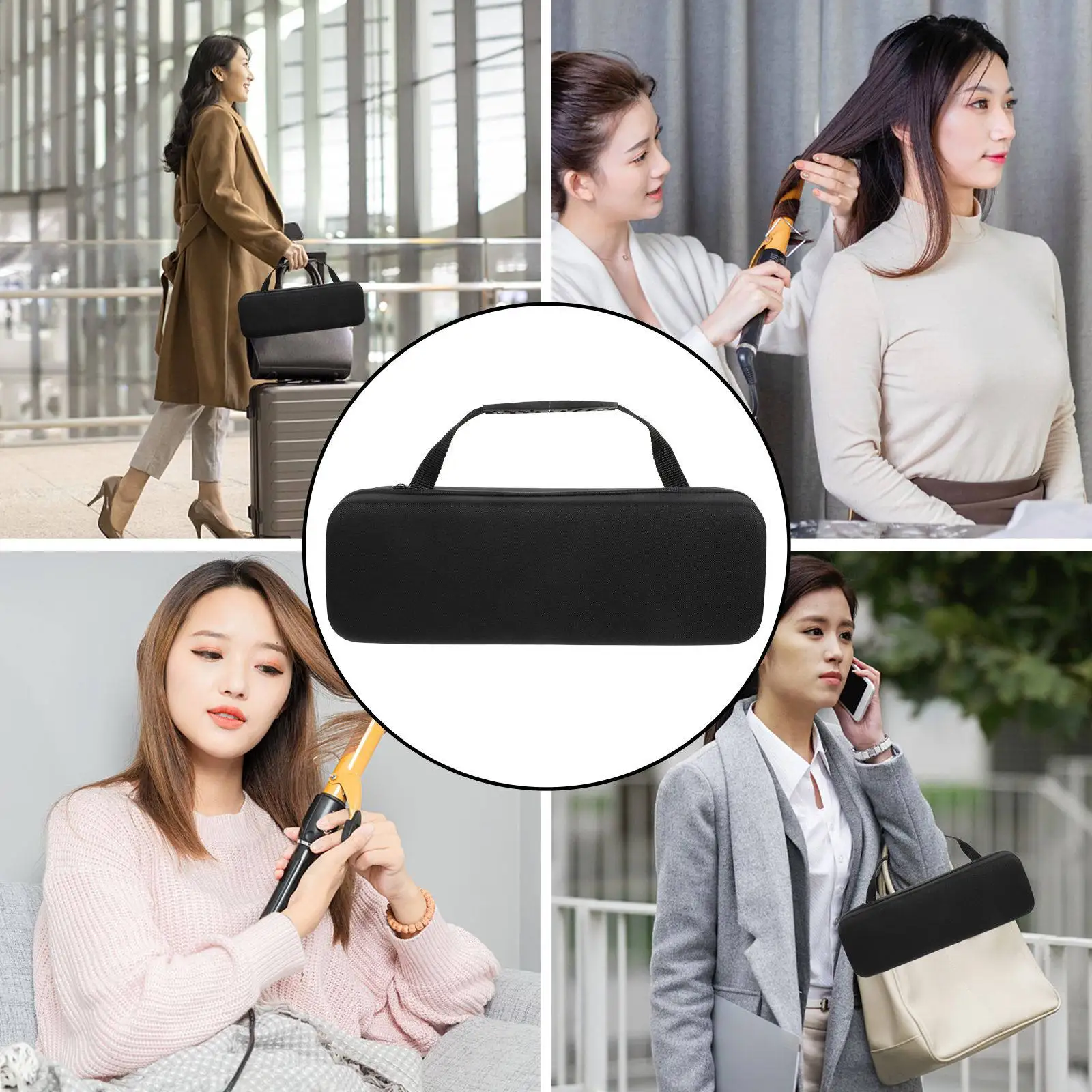 Premium Hard Case Hair Curler Bag Hair Dryer Travel Protector Shockproof Scratch Resistant Portable Lightweight with Zipper