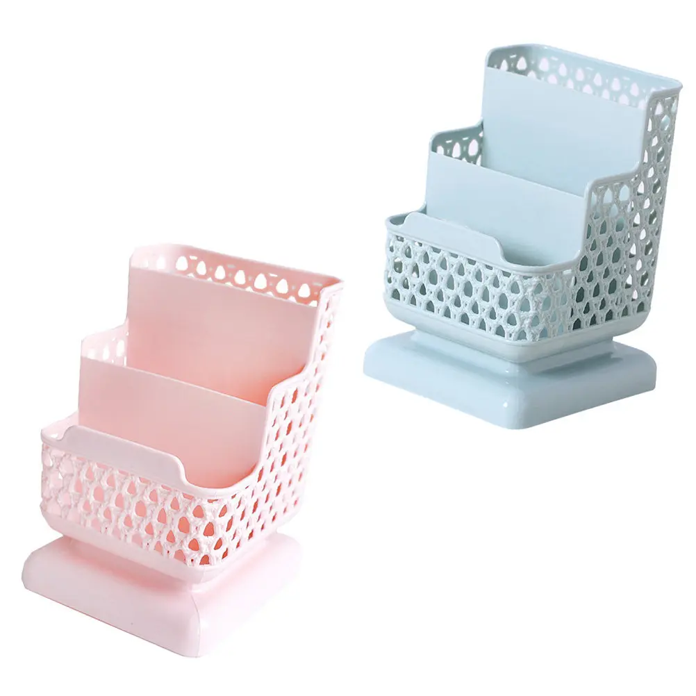 

Набор из 2 органайзеров для ручек с большой вместимостью, уникальной формы, настольная корзина для хранения канцелярских принадлежностей, телефона и косметики