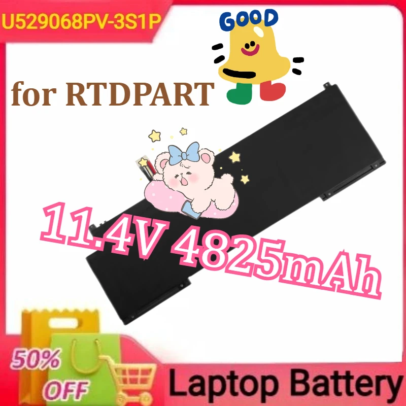 

New U529068PV-3S1P Laptop Battery for RTDPART 11.4V 4825mAh