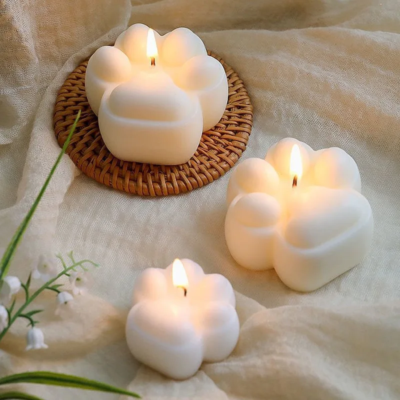 Panda Paw Candle Mold Bonito Animal Silicone Candle Mold DIY Home Decoração Silicone Mold Candle Making Supplies