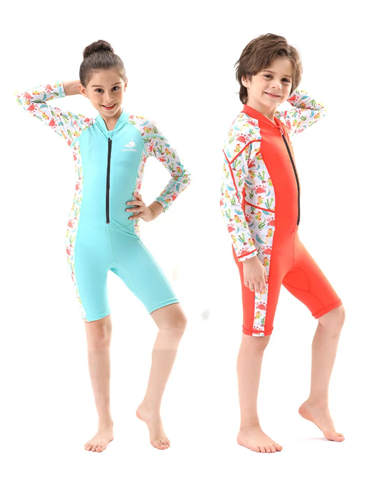 Costume da bagno intero per bambini Rash Guard protezione UV per tutto il corpo UPF50 + costume da bagno a maniche lunghe o corte costume da bagno