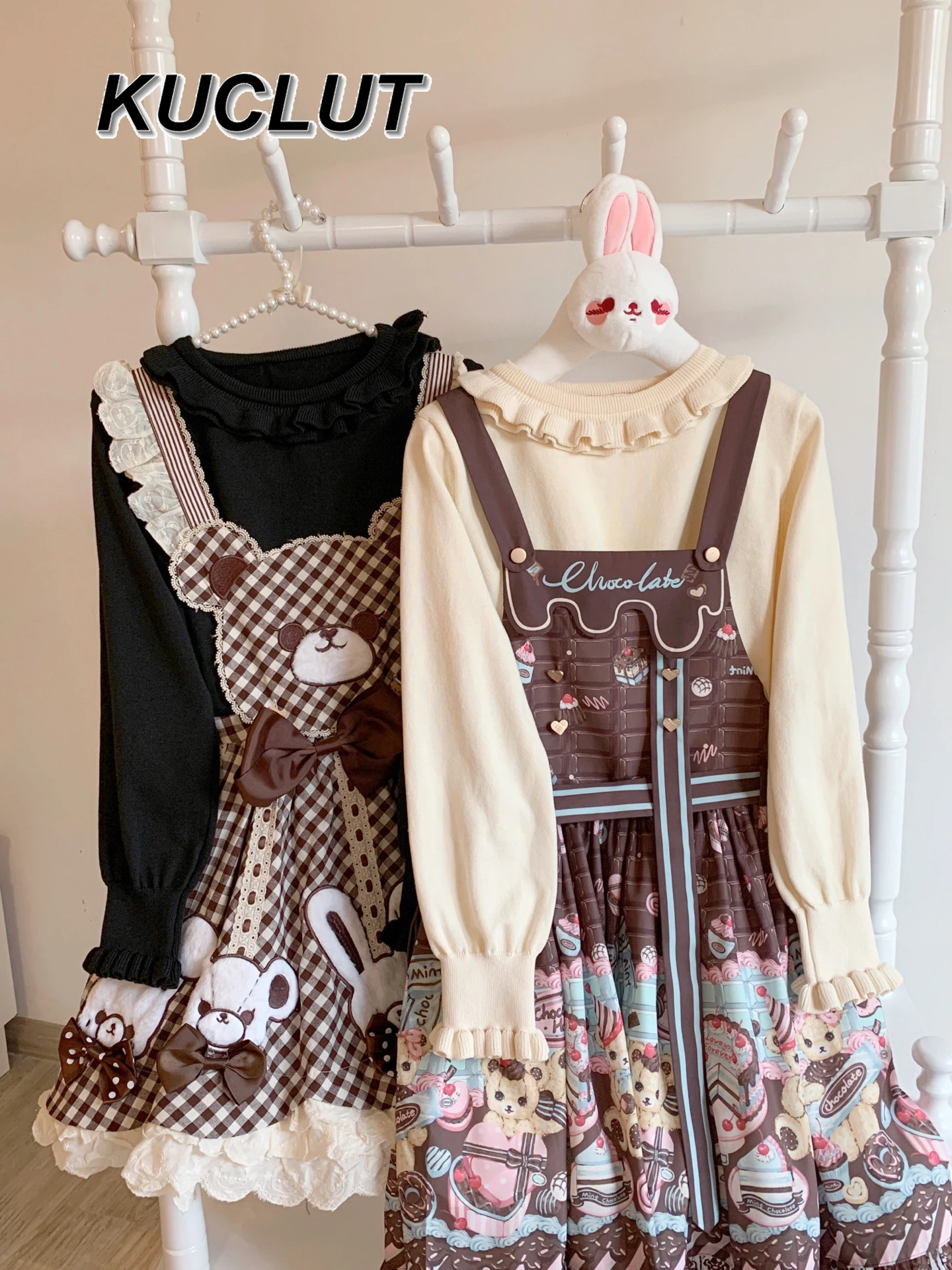 

Внутренняя одежда в стиле Лолиты, топ-фонарь, пуловеры с длинными рукавами, двухслойный вязаный свитер с кружевным воротником, базовая рубашка для женщин, осень-зима