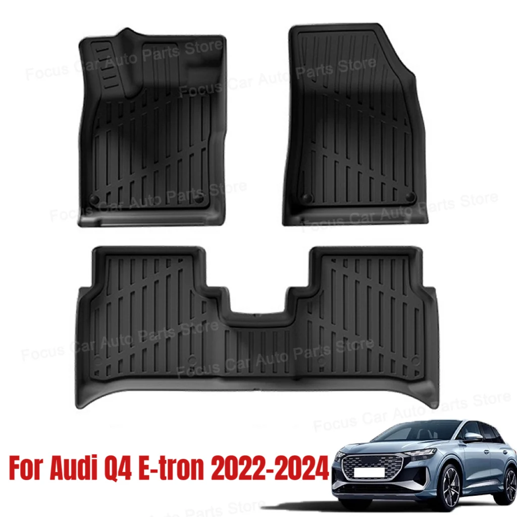 Car Trunk Mat TPE Car Floor Mats for Audi 2022-2024 Q4 E-tron All Weather Rear Trunk Pad Cargo Liner Seat Back Anti Dirty Pads