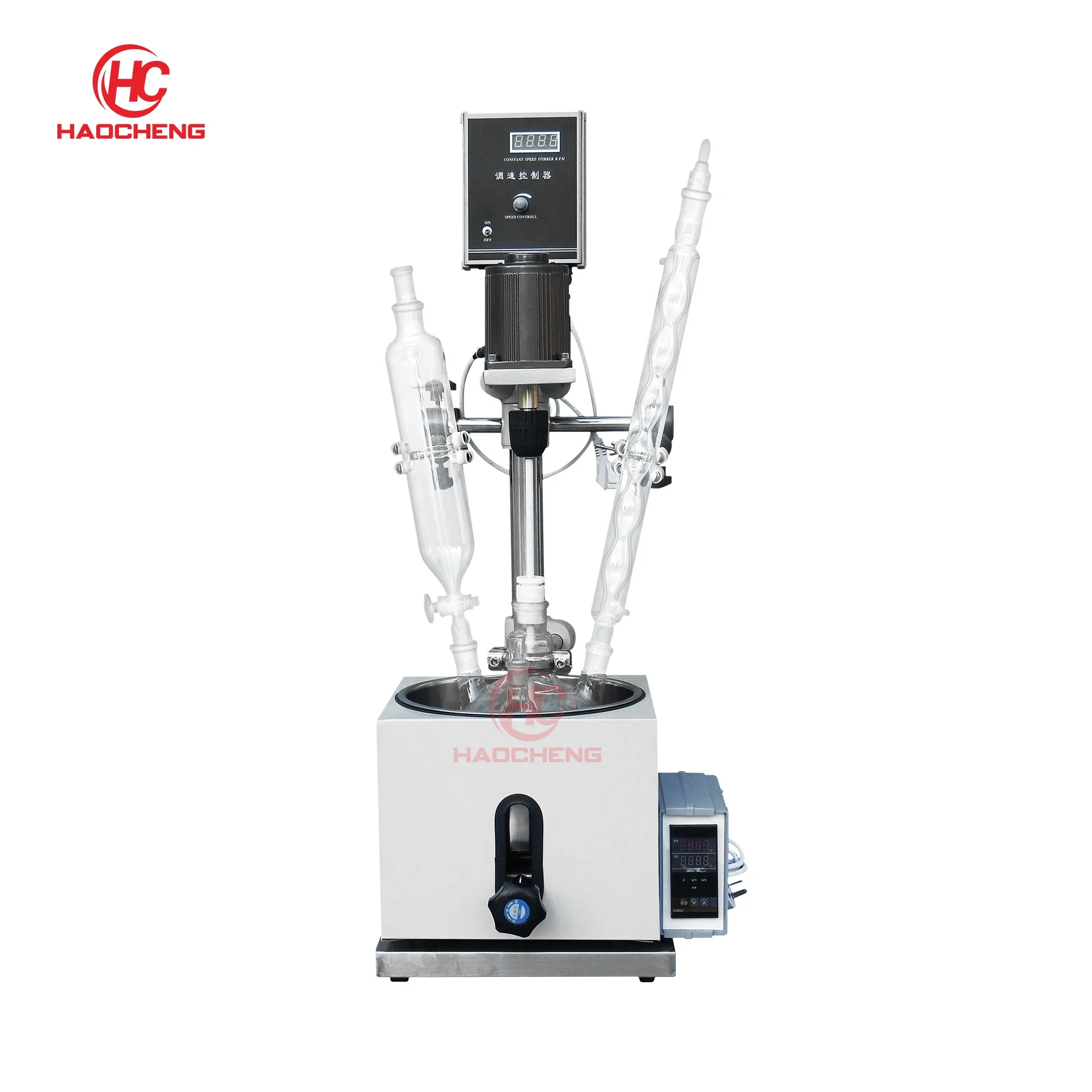 Laboratory high quality 5l single layer glass reactor with heating bath