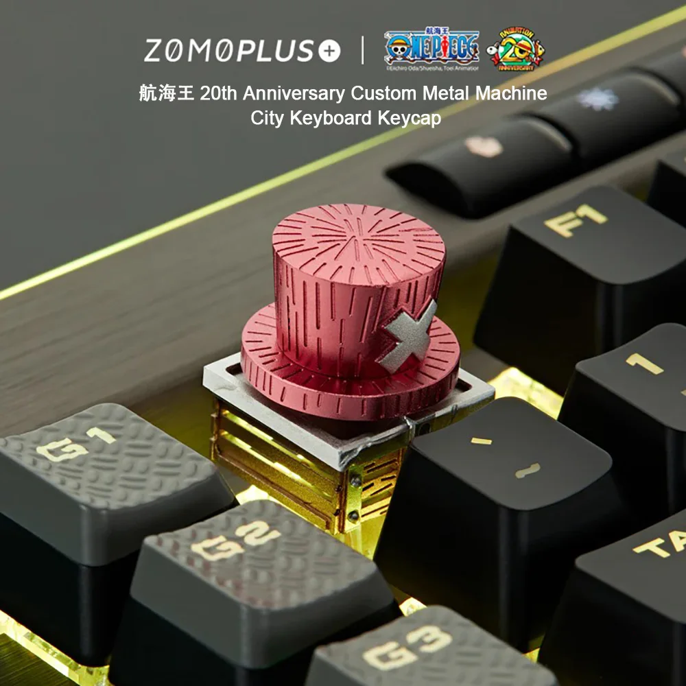 ZOMO PLUS Key Cap ONE PEICE Series Luffy Chopper 3D Hat Aluminum Artisan Keycaps Mechanical Keyboard Keycap Cherry MX axis keys