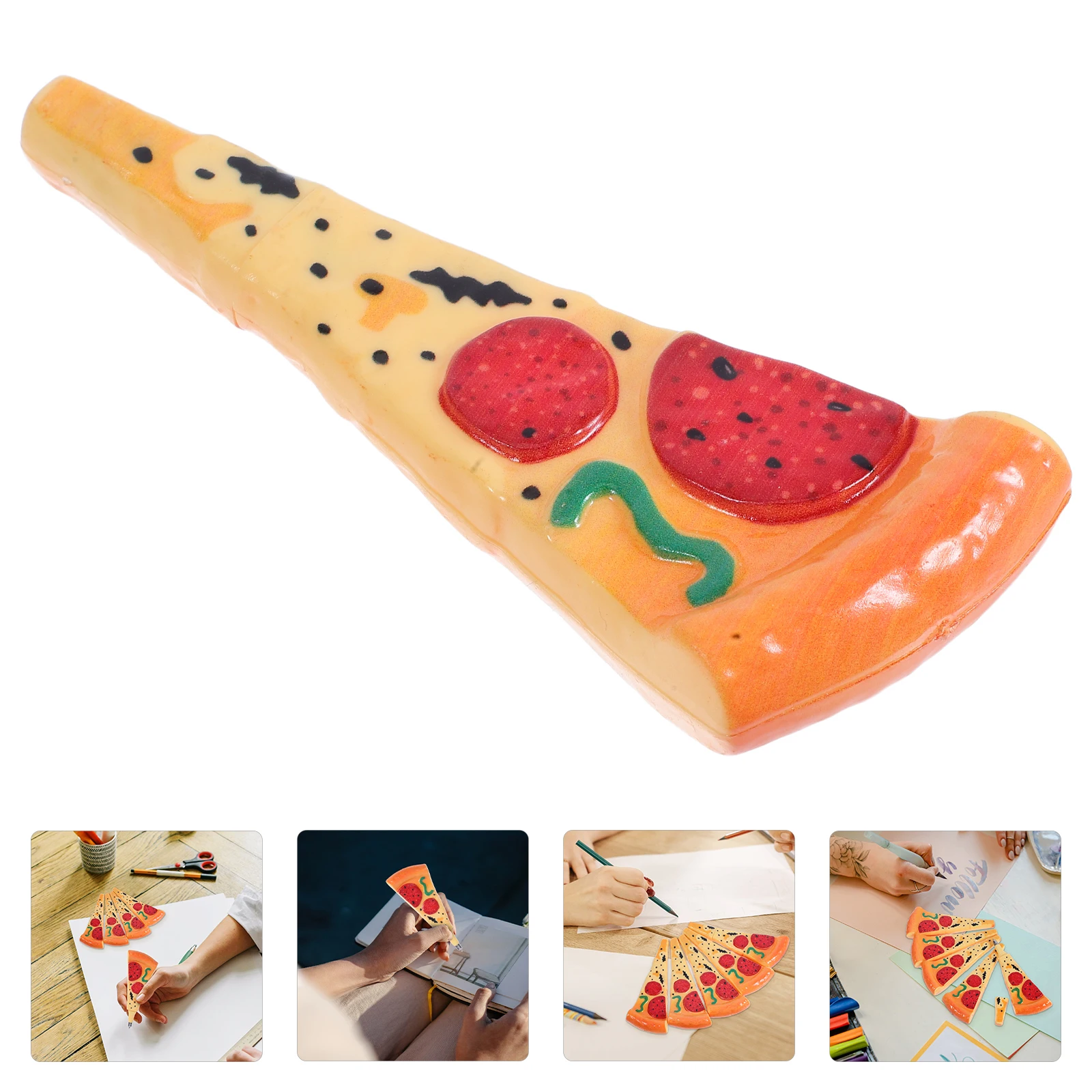 

5Pcs Realistic Pizza Shaped Pen Novelty Smooth Writing Portable Lightweight Desk Accessory Supplies