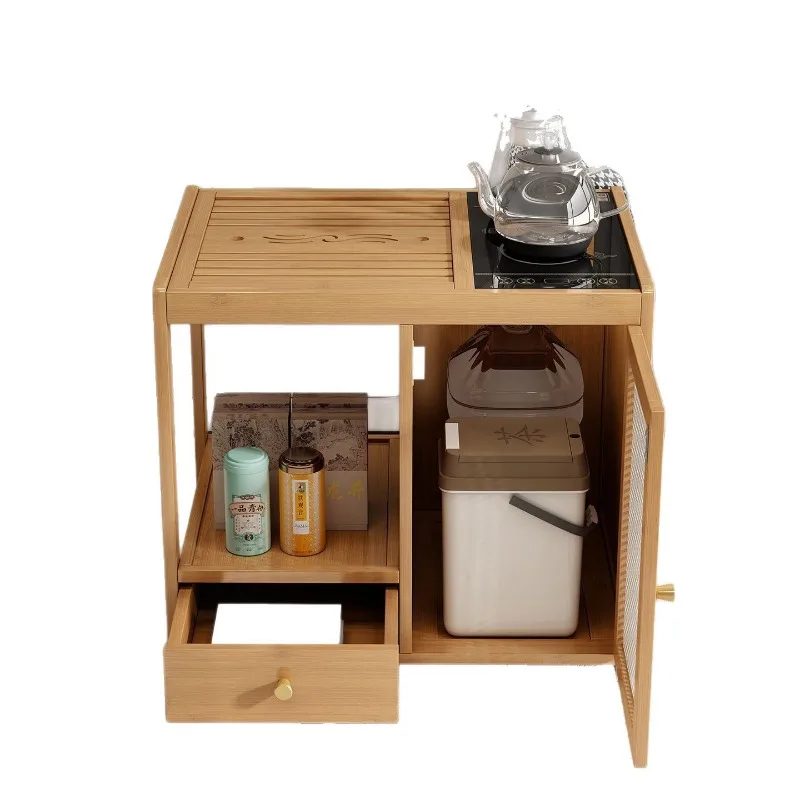 Mobile tea table, household small tea cart, living room,  table,  set, automatic kettle, integrated side table