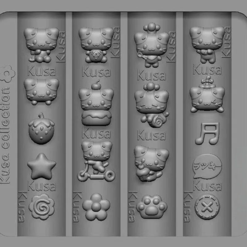 [E] 3D Relief Silicone Nail Art Molds Cartoon Animal Cat Design DIY Nail Art Decorations Transparent Manicure Template