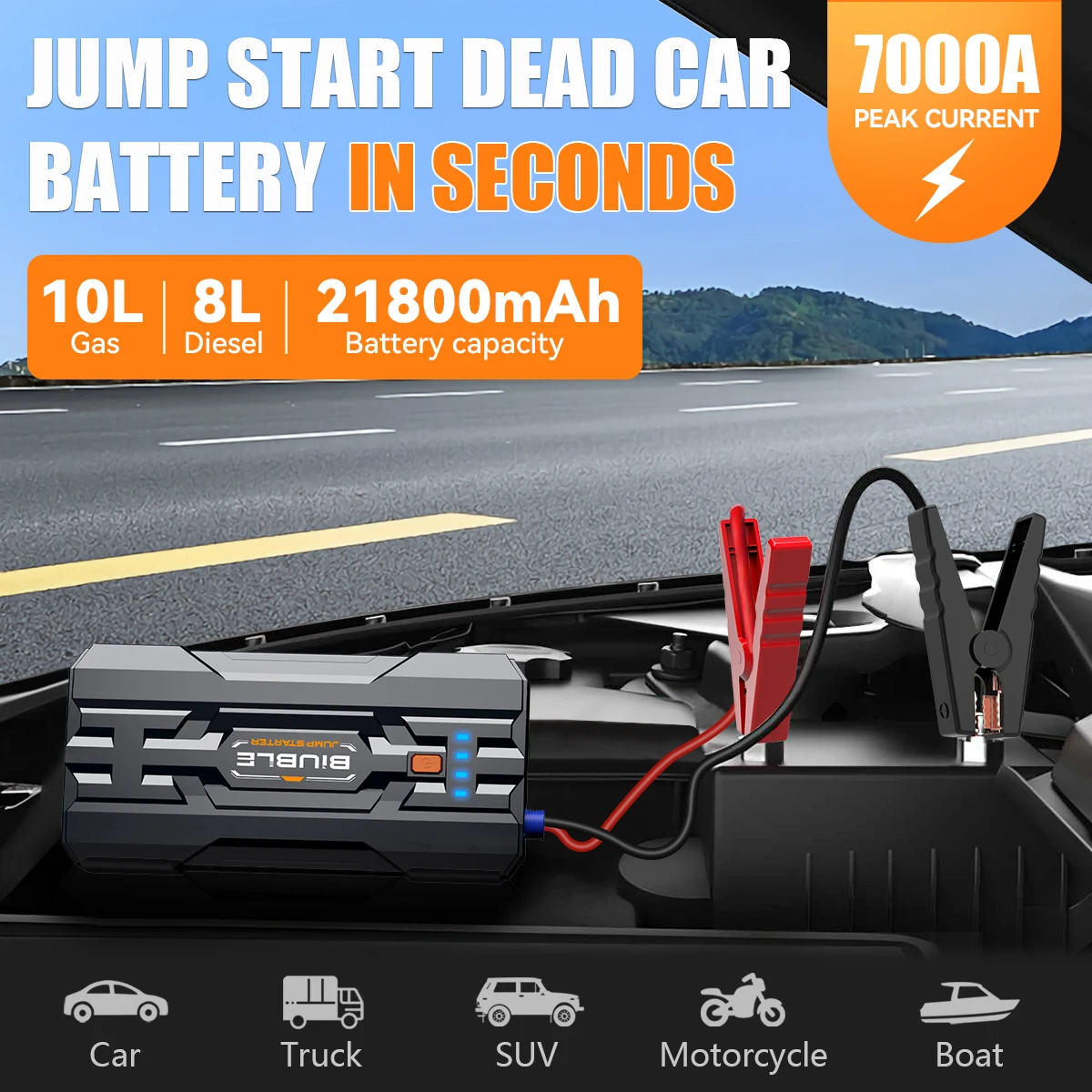 7000A Peak Car Jump Starter, M - đánh giá và giá Outdoor Power Supply 12V