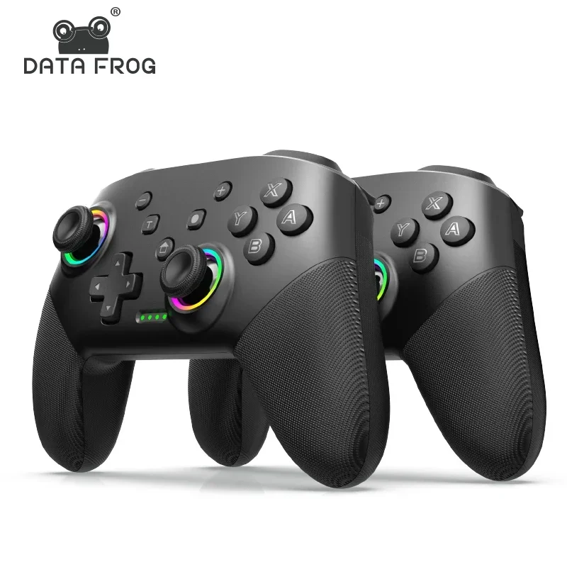 DATA FROG 2er-Pack Wireless Pro Controller Gamepad für TV-Konsolenbox PC Android iOS Gaming-Unterstützung HD Vibrate Ergonomischer Griff