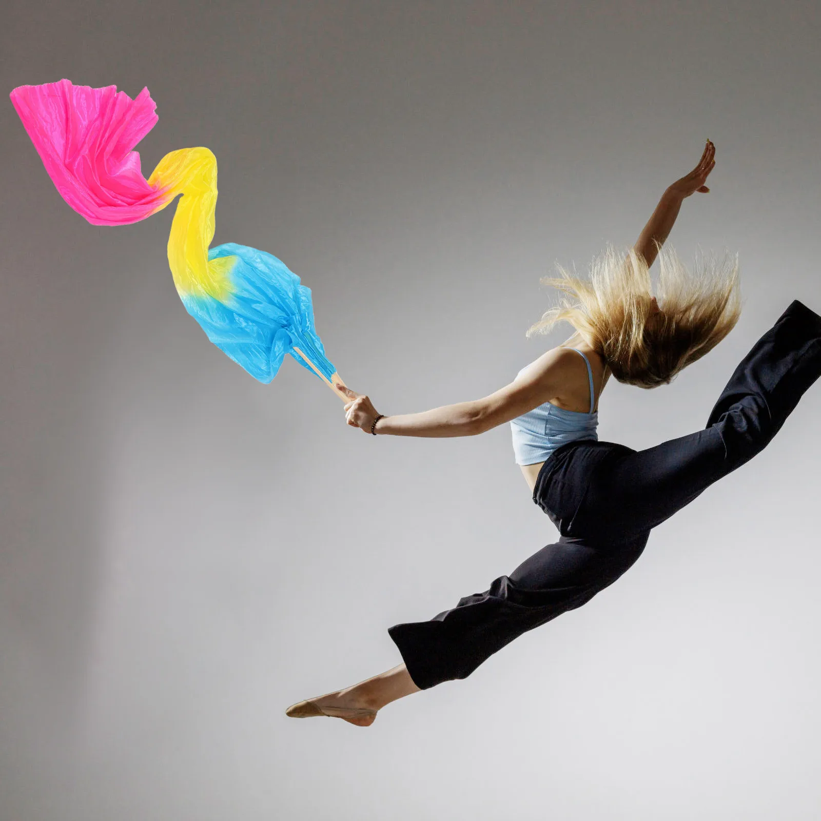 

Colorful Dance Fan for Children Chinese Handmade Portable Performance Accessory Enhances Rhythm Skills Flow Fans