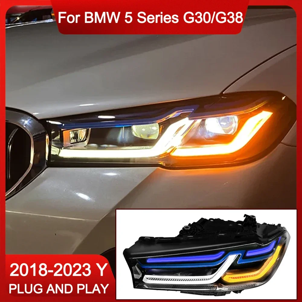 

Автомобильные фонари для BMW G30 G38 525 530 535 540-2018 5 серии, автомобильная фара в сборе, обновленная M5, аксессуары для переднего бампера