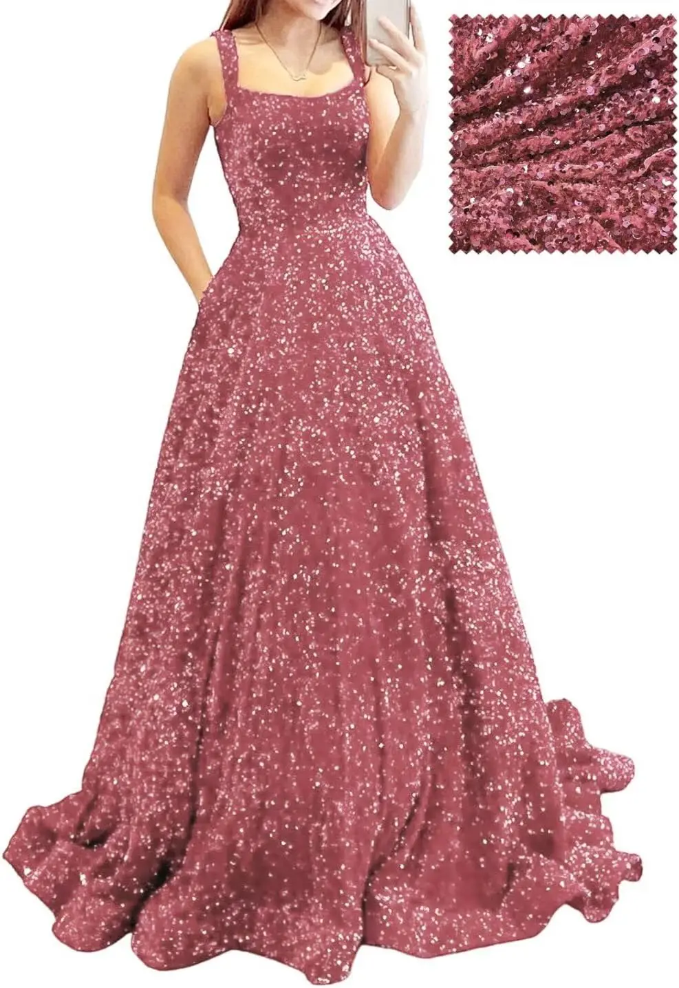 

Long A Line with Pockets Formal Evening Ball Gowns Velvet Velvet Sequins Black Tie Wedding Party Dress Prom Dresses