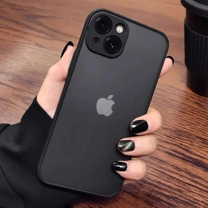 Casing Matte Pelindung Tahan Guncangan untuk iPhone 16 15 14 Plus 13 11 12 Pro Max Bumper Silikon Mewah Penutup Belakang PC Keras Bening Capa 10 casing ponsel penjualan terbaik apple - №