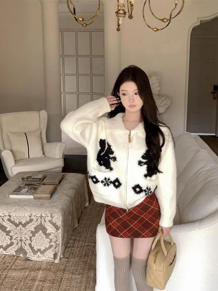 

Vintage Women Red Plaid High Waist Woolen Mini Skirt Winter Versatile Elegant Slim Sexy Club Festival Wrap Hip Short Skirt Trend