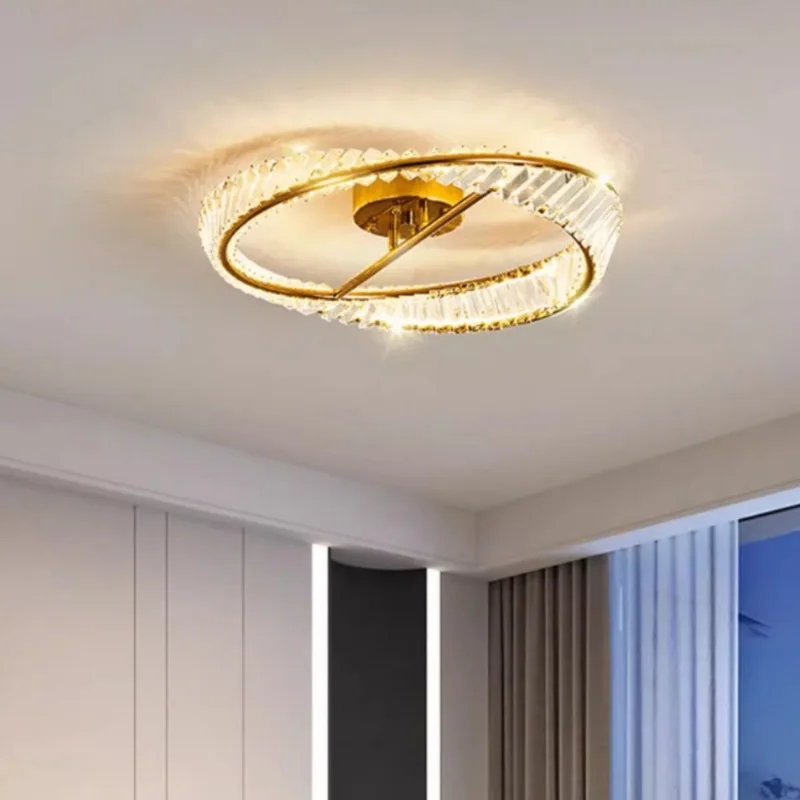 

Italian Luxury Crystal Ceiling Lamp Living Room Light Postmodern Simple Romantic Master Bedroom Dining Room LED Lighting Fixture
