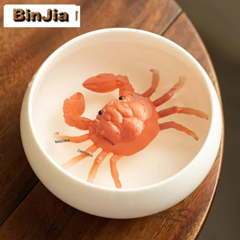 Creative Color-changed Crab Tea Pet Zen Lid Holder Tea Play Figurine Toys Handmade Sculpture Crafts Desktop Decoration Tea Items