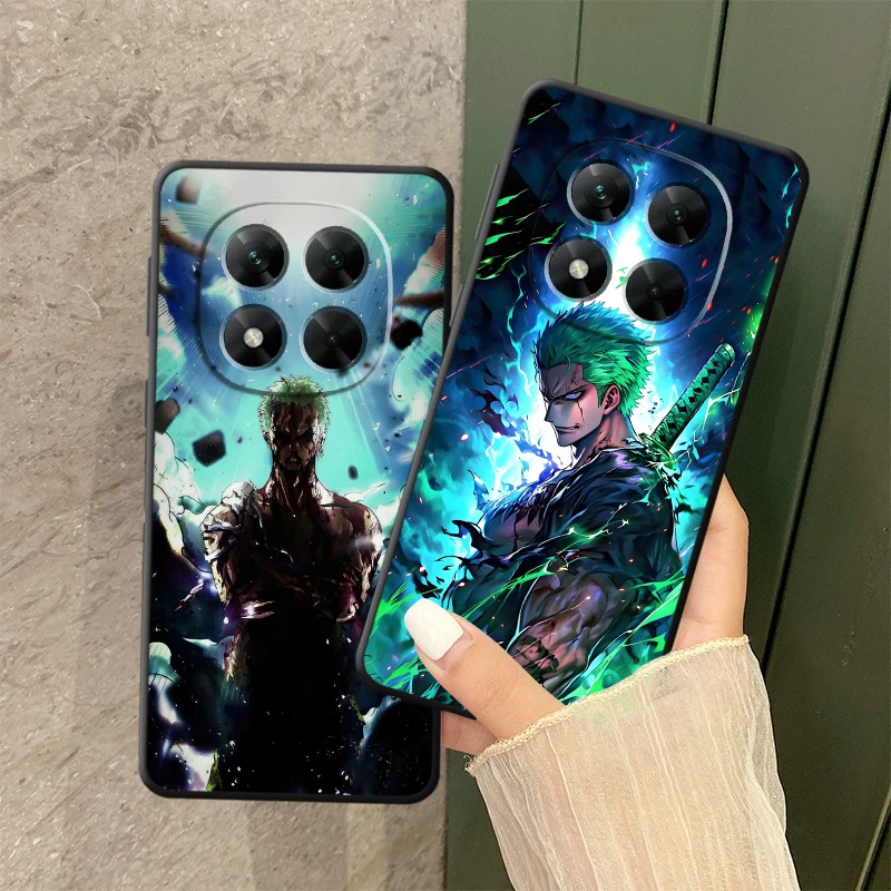 One Piece Cool Green Zoro Case for Xiaomi Redmi Note 10S 9S 7 8 12s 13 14 Pro Plus 9 10 11 12 Pro 11s Black Soft Phone Cover