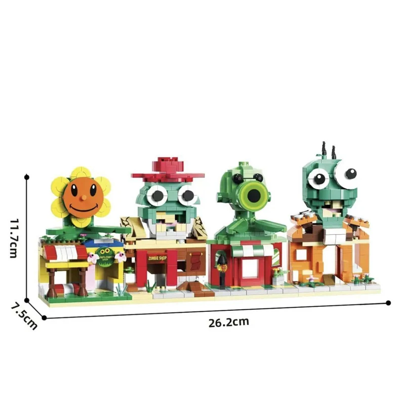 

New Anime Characters Cute Cartoon Street View Series Model Ornaments Puzzle Building Blocks Assembly Toys Holiday Gifts